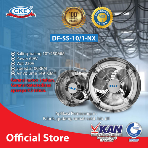 CKE Drum Fan Stainless DF-SS-10/1-NX 10 Inch Drum Fan Blower Tabung