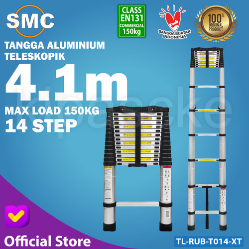 Tangga Lipat Aluminium Teleskopik 4.1M Single Telescopic Ladder 4.1 M