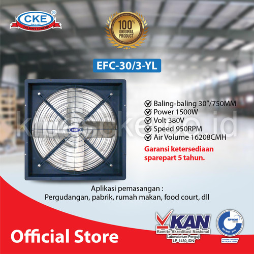 CKE Exhaust Fan EFC 30 Inch 380V Exhaust Dinding Eksos Blower Gedung