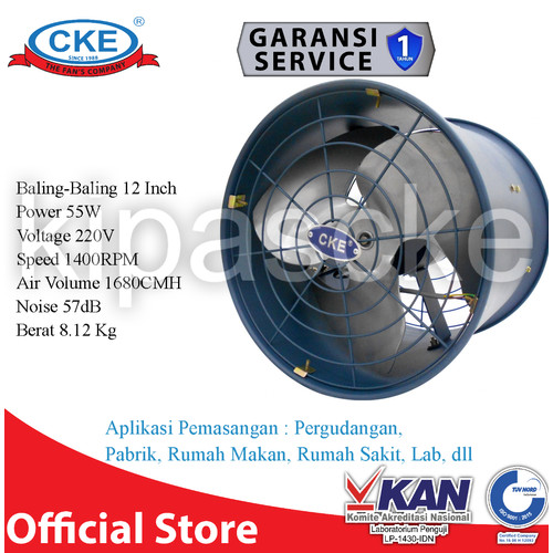 Drum Fan CKE DFL-EX12 12 Inch Blower Tabung Blower Gedung Eksos Drum