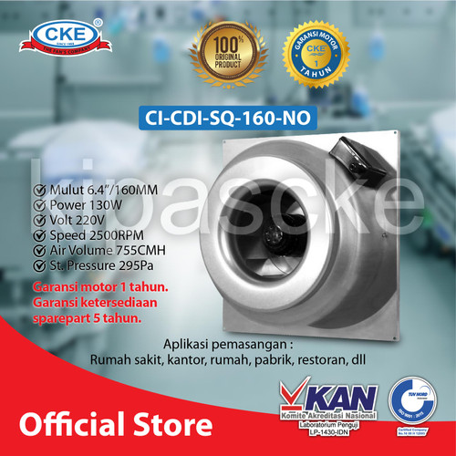 INLINE DUCT CKE CI-CDI-SQ-160-NO 6.4INCH 220V 130W BLOWER HISAP