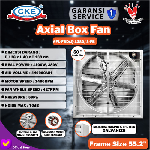 CKE Axial Box Fan AFL FBD(J) 1380 3-FB 50 Inch