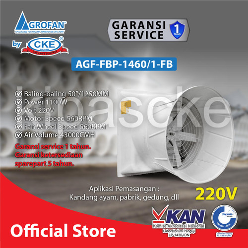 Kipas Cone Fan 50" 1 Phase 1.1KW Long Cone Kipas Kandang Ayam Unggas