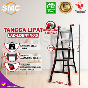 Ladder LAD-LDB4*4-XX Tangga Lipat Aluminium Hitam 4m