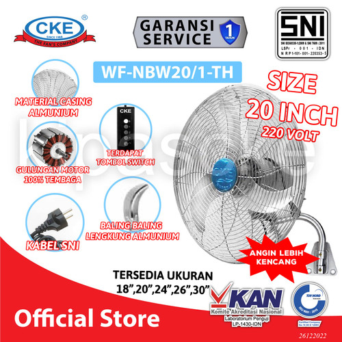 CKE Wall Fan NBW 20 Inch Kipas Angin Dinding Industri