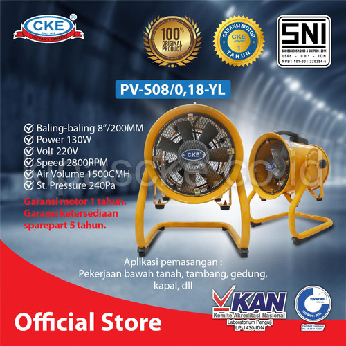 CKE Portable Ventilator PV-S08 8 Inch Ventilator Blower Kipas Eksos