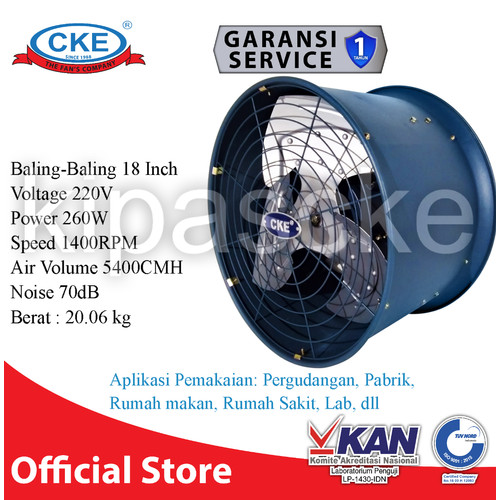 CKE Drum Fan DFL-EX 18 Inch Blower Tabung Gedung Eksos Drum