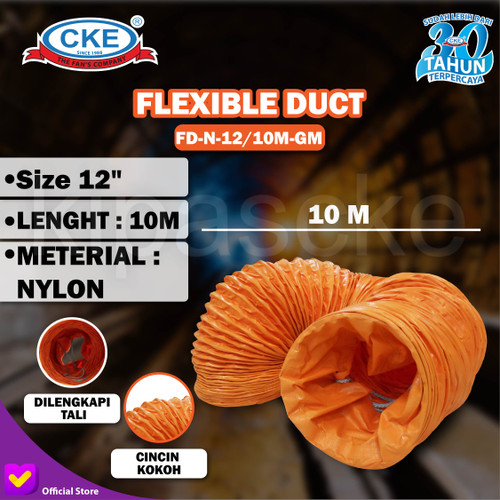 CKE Flexible Duct FD-GM 12 Inch 10 Meter Duct Hose Selang Flexible