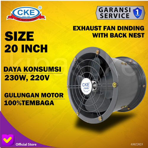 Drum Fan CKE DFS-FA50YP-GS 20 Inch Blower Tabung Gedung Eksos Drum