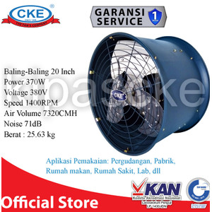 Drum Fan CKE DFL-EX20 3 20 Inch Blower Tabung Blower Gedung Eksos Drum