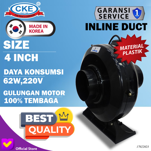 CKE Duct Inline DI-BIO-100-2PS-KJ Fan Inline Duct Fan Blower Hisap