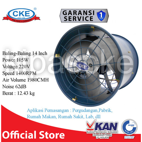 CKE Drum Fan DFL-EX14 14 Inch Blower Tabung Blower Gedung Eksos Drum