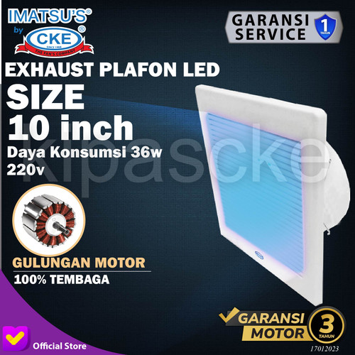 Imatsu Ceiling Duct BPT10-15K-LED 10Inch Exhaust Plafon Exhaust Toilet