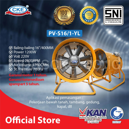 CKE Portable Ventilator PV-S16 16 Inch Blower Kipas Eksos Tambang