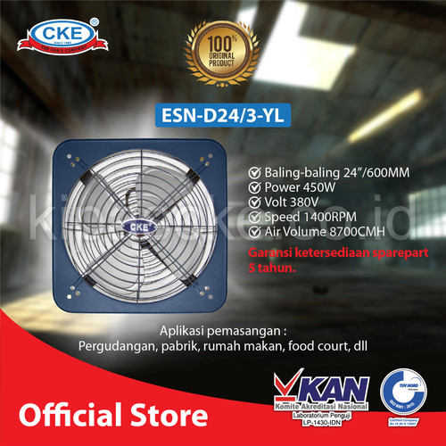 Exhaust Fan CKE Standard DBN 24 Inch 380V INDUSTRI Rumah Toilet Dapur