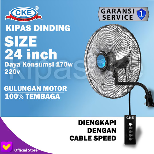 Wall Fan CKE WF-ECO-60-TH 24 Inch Kipas Angin Dinding Tembok Rumah