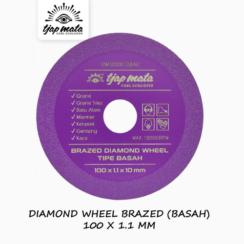 TJAP MATA / CAP MATA Diamond Wheel / Mata Potong 100 MM (Basah) Granit