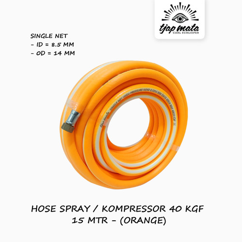 TJAP MATA / CAP MATA Selang Angin/Kompressor (Orange) 8.5X14 MM - 15 M