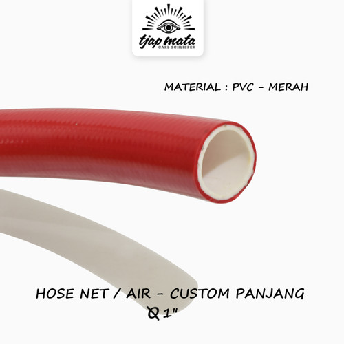 TJAP MATA / CAP MATA Selang Net PVC 1" Merah (Custom Panjang)