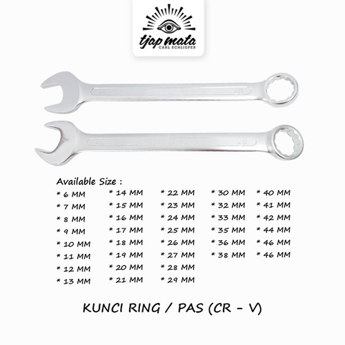 TJAP MATA / CAP MATA Kunci Ring Pas / Combination Wrench - CR-V