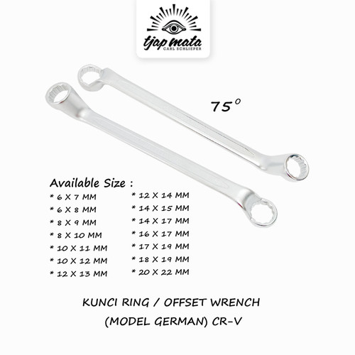 TJAP MATA / CAP MATA Kunci Ring / Offset Wrench (Model Jerman) - CR-V