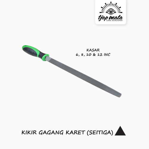 TJAP MATA / CAP MATA Kikir Segi Tiga, Gagang Karet