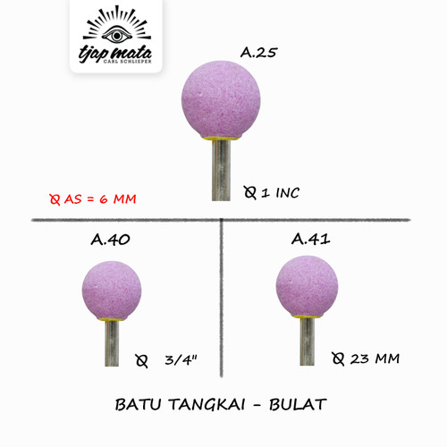 TJAP MATA / CAP MATA Batu Tangkai / Mounted Stone - Bulat