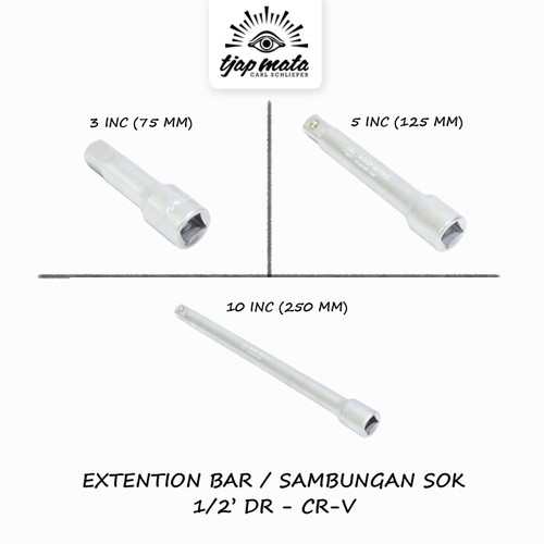 TJAP MATA / CAP MATA Extension Bar / Sambungan Sok 1/2" DR