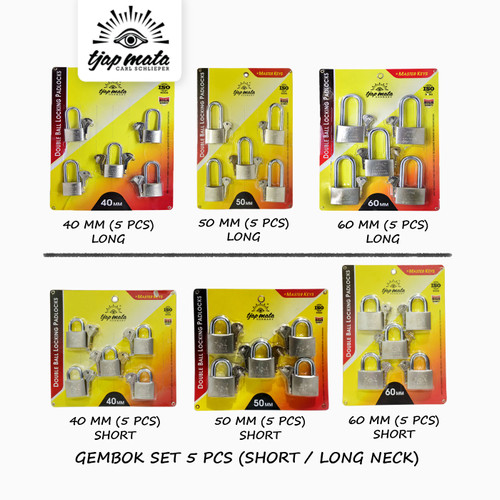 TJAP MATA / CAP MATA Gembok (SET - 5 PCS) & Master Key