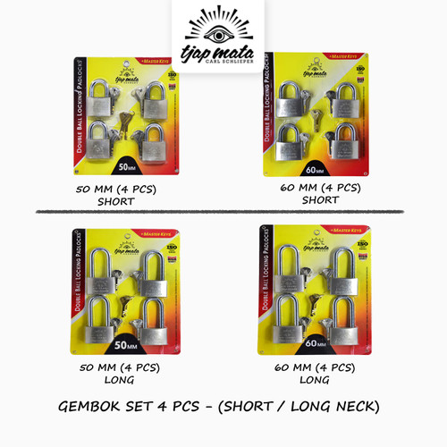 TJAP MATA / CAP MATA Gembok (SET - 4 PCS) & Master Key