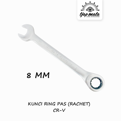 TJAP MATA / CAP MATA Kunci Ring / Pas (Ratchet) 8 MM