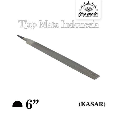 TJAP MATA / CAP MATA Kikir 1/2 Bulat (Kasar) 6" Tanpa Gagang