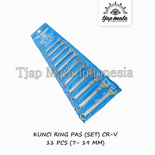 TJAP MATA / CAP MATA Kunci Ring Pas Set 11 Pcs ( 7 - 19 MM)