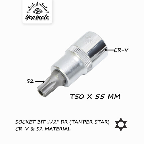 TJAP MATA / CAP MATA Socket Bit 1/2" DR Temper Star T50 X 55 MM