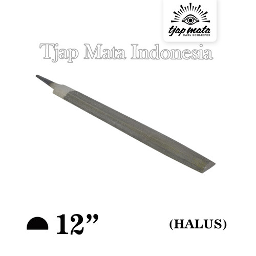 TJAP MATA / CAP MATA Kikir 1/2 Bulat (Halus) 12" Tanpa Gagang