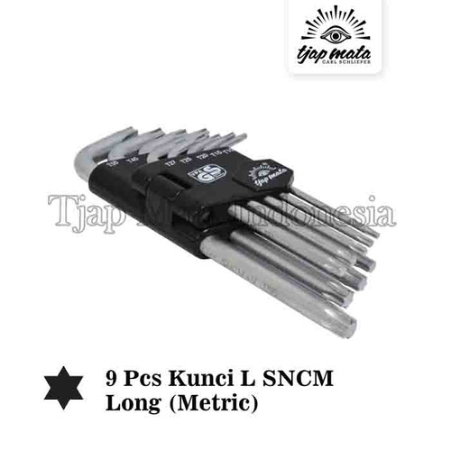 TJAP MATA / CAP MATA Set 9 Pcs Kunci L SNCM - Star Long (Metric)