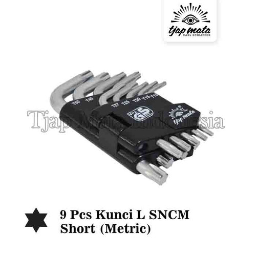 TJAP MATA / CAP MATA Set 9 Pcs Kunci L SNCM - Star Short (Metric)