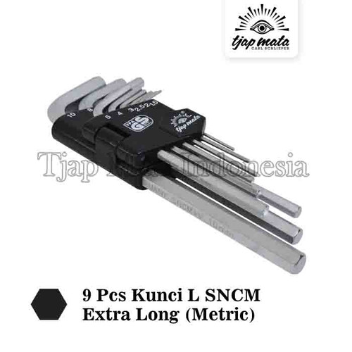 TJAP MATA / CAP MATA Set 9 Pcs Kunci L SNCM - Hex Extra Long (Metric)