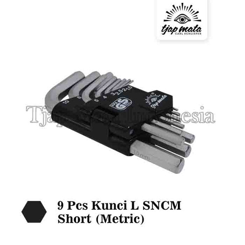 TJAP MATA / CAP MATA Set 9 Pcs Kunci L SNCM - Hex Short (Metric)