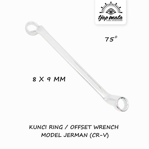 TJAP MATA / CAP MATA Kunci Ring / Offset Wrench 8 X 9 MM Model Jerman