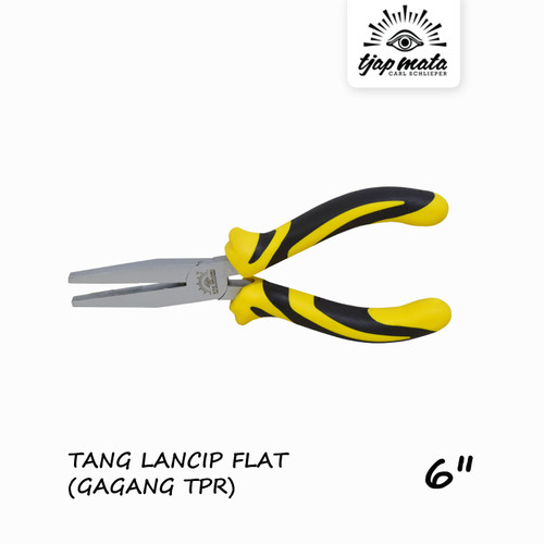 TJAP MATA / CAP MATA Tang Lancip Flat / Gepeng 6" (TPR Grip)