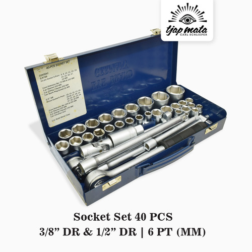 TJAP MATA / CAP MATA Socket Set 40 Pcs 1/2" DR & 3/8" DR (6 PT) Metric