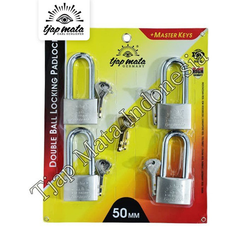 TJAP MATA / CAP MATA Gembok 50 MM (4 Pcs), Leher Panjang, Master Key