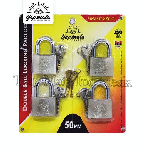 TJAP MATA / CAP MATA Gembok 50 MM (4 Pcs), Leher Pendek, Master Key