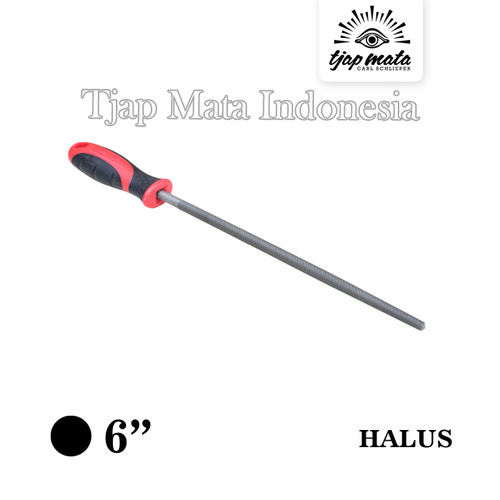 TJAP MATA / CAP MATA Kikir Bulat (halus) 8", Gagang Karet