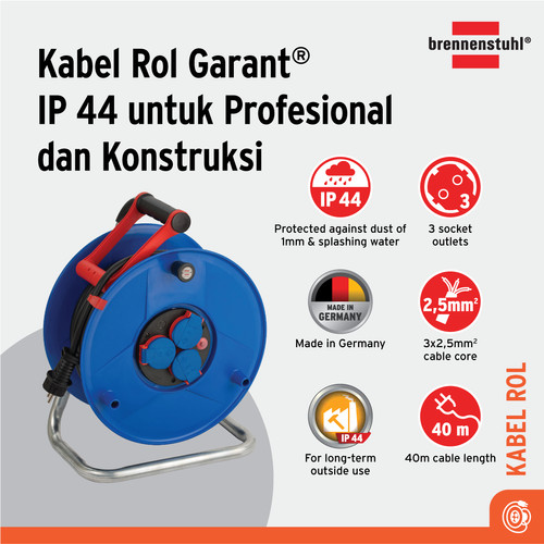 Kabel Roll Brennenstuhl Garant IP44 40M H07RN-F 3G2.5 for site outdoor