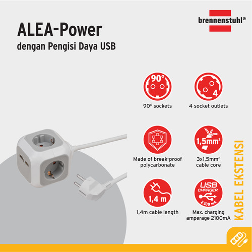 Brennenstuhl ALEA Power USB 4-Soket - 1150100