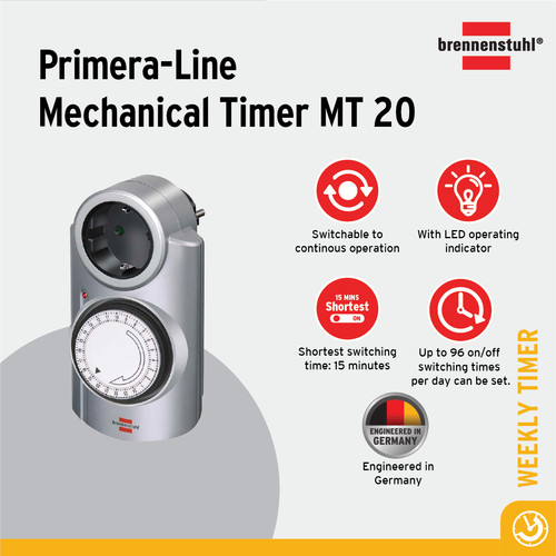 Brennenstuhl Primera-Line Timer Mekanik MT 20 - 1506530