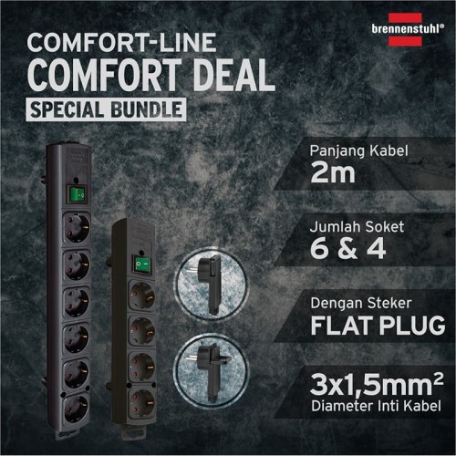 Comfort Deal: Brennenstuhl Comfort Line 4&6 Soket -100100/300100