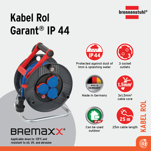 Brennenstuhl Kabel Rol Garant IP44 Garant IP44 25m - 1219850